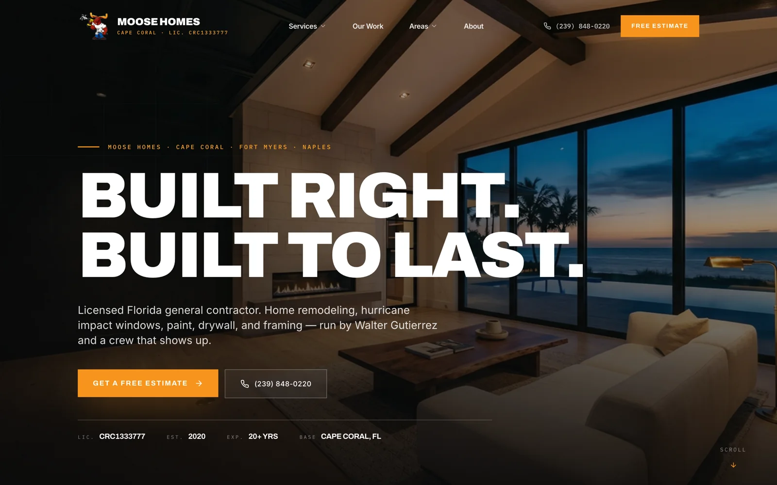 Moose Homes website built by RevCore